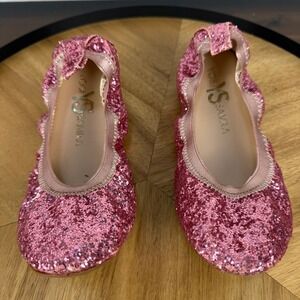 Yosi Samra Pink Glitter Ballet Flats Girls Shoes Size 3‎ Kids Sparkly